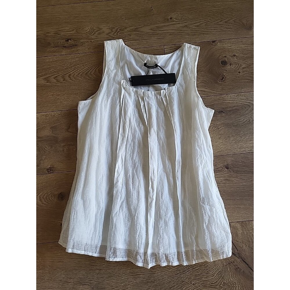 Stella Carakasi  Crinkle Tank White Medium NWT